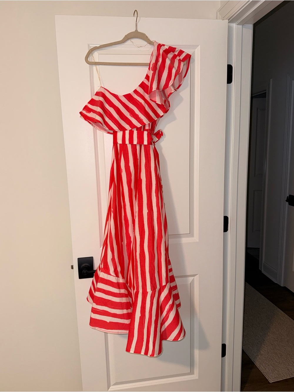 NWOT Flying tomato one shoulder ruffle hem dress. M.